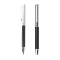 Stylo rétractable en acier inoxydable de luxe Logo sur mesure Black Carbon Fibre Ballpoint Point avec boîte cadeau parfaite pour les hommes